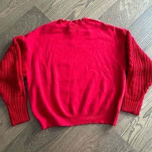 Red sweater with detail sleeves